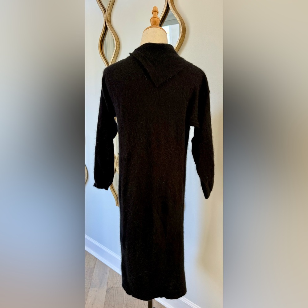 Jonathan Martin Black Wool Angora Knit Dress Travel Capsule Midi M - Picture 2 of 9